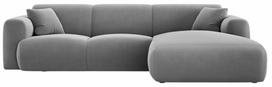 Kampinė sofa Cosmopolitan Design Nolio Velvet Casino, šviesiai pilka sp., dešininė, 170 x 260 cm x 72 cm