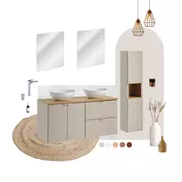 Pakabinama vonios spintelė su praustuvu Comad Viva Cashmere 60 cm, smėlinė