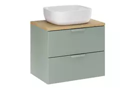 Vonios spintelė Comad Aster Green 60 cm su stalviršiu ir praustuvu, žalia