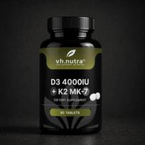 VH.Nutra Vitaminas D3 4000 IU + K2 MK-7 – 90 tablečių