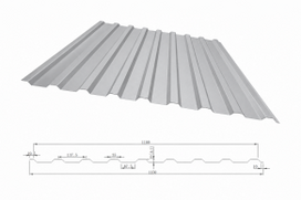 Trapecinis profilis T-18 RAL9006, 0,26 mm, Matt