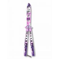 Treniruočių peilis Butterfly peilis be ašmenų 22cm - Pink dream