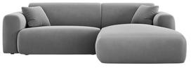 Kampinė sofa Cosmopolitan Design Nolio Velvet Casino Ash, šviesiai pilka sp., dešininė, 170 x 235 cm x 72 cm