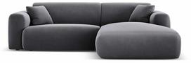 Kampinė sofa Cosmopolitan Design Nolio Velvet Casino Ash, tamsiai pilka sp., dešininė, 170 x 235 cm x 72 cm