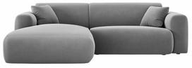 Kampinė sofa Cosmopolitan Design Nolio Velvet Casino Ash, šviesiai pilka sp., kairinė, 170 x 235 cm x 72 cm