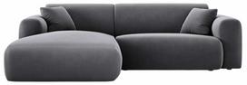 Kampinė sofa Cosmopolitan Design Nolio Velvet Casino, tamsiai pilka sp., kairinė, 170 x 235 cm x 72 cm