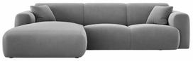 Kampinė sofa Cosmopolitan Design Nolio Velvet Casino Ash, šviesiai pilka sp., kairinė, 170 x 260 cm x 72 cm