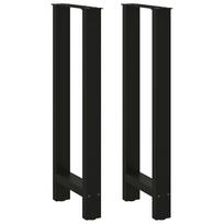 vidaXL Baro stalo kojos, juodos, 2 vnt., 40x(100-101) cm, plienas