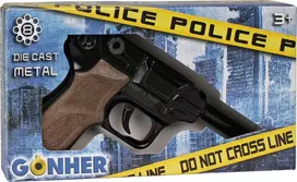 Žaislinis metalinis policijos revolveris Gonher 8 šūviams, modelis 258441