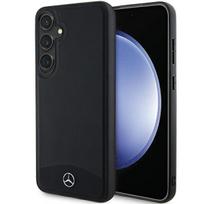 Mercedes dėklas Samsung Galaxy S24+ telefonui Leather Textured & Plain MagSafe, juodas