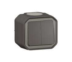 Legrand - Dvigubas laiptų jungiklis nr. 6+6 PLEXO IP55 antracitas