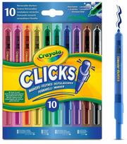 Flomasteriai Crayola Clicks, vienpusiai, įvairių spalvų, 10 vnt.