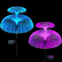Saulės energijos sodo šviestuvai Medūza RGB, 2 vnt.