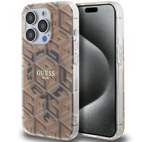 Guess dėklas iPhone 15 Pro Max telefonui IML GCube MagSafe, rudas