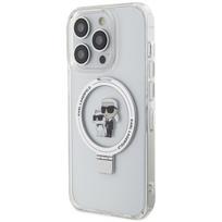 Karl Lagerfeld Ring Stand MagSafe dėklas iPhone 13 Pro Max, baltas