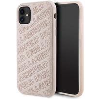 Karl Lagerfeld dėklas iPhone 11 / XR telefonui, Quilted K Pattern, rožinis