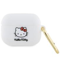 Hello Kitty Silicone 3D Kitty Head ausinių dėklas Apple AirPods Pro, baltas