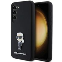 Karl Lagerfeld dėklas Samsung Galaxy S23 telefonui Silicone Ikonik Metal Pin, juodas