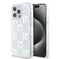 DKNY Liquid Glitter Multilogo dėklas iPhone 15 Pro Max telefonui, baltas