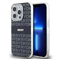 DKNY dėklas iPhone 14 Pro Max telefonui IML Mono & Stripe MagSafe, juodas