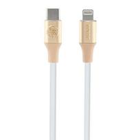 Guess Embossed Logo USB-C to Lightning laidas 1.5m, auksinis