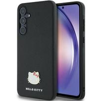 Hello Kitty dėklas Samsung Galaxy A55 telefonui Metal Logo Kitty Head, juodas