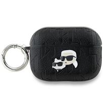 Karl Lagerfeld dėklas AirPods Pro 2 ausinėms Monogram Karl & Choupette, juodas