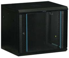 Deltaco 19" Komutacinė spinta TOTEN, 12U, 600x450, stiklinės durys, juoda / WS64126001 / 19-W6412