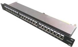 Komutacinė panelė 19" 1U FTP Cat6A LK-PP-24S/CAT.6A (24 prievadai, su kabelių laikikliu, 483x44x95 mm)