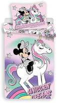 Patalynė bawełniana 140x200 Myszka Mini Vienaragis 2405 Minnie Mouse rožinė poszewka 70x90
