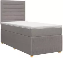 Spyruoklinė lova su čiužiniu Taupe 90 x 200 cm Audinys