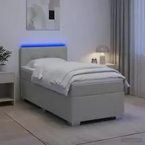 Lova su čiužiniu ir LED apšvietimu Šviesiai pilka 100 x 200 cm