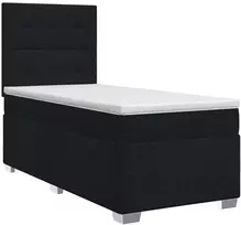 Spyruoklinė lova su čiužiniu Juoda 90 x 200 cm Audinys