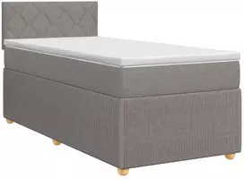 Spyruoklinė lova su čiužiniu Taupe 80 x 200 cm Audinys