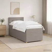 Spyruoklinė lova su čiužiniu Taupe 90 x 190 cm Audinys
