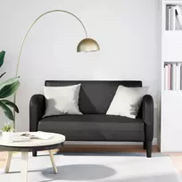Dvivietė sofa, juoda, 110 cm, dirbtinė oda