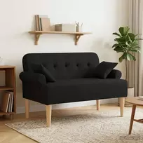 Sofa Minkštas kampas su mygtukų apmušalais Juoda 120 x 65 x 79 cm