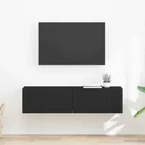 TV staliukas TV sieninė spintelė 2 vnt. Juoda Apdirbta mediena