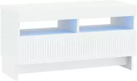 TV staliukas LED televizoriaus spintelė Balta Apdirbta mediena