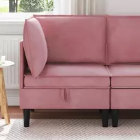 Sofa su saugojimu Rožinė Aksomas