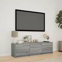 TV staliukas TV spintelė su LED 140x34x40 cm Pilka Sonoma Dirbtinė mediena