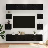 TV staliukas TV spintelių komplektas 8 vnt. Juodojo ąžuolo Apdirbta mediena