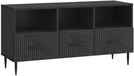 TV staliukas Televizoriaus spintelė su stalčių Juoda 102 x 34,5 x 50 cm