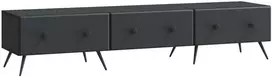 TV staliukas Televizoriaus spintelė su stalčių Juoda 147 x 34,5 x 30 cm
