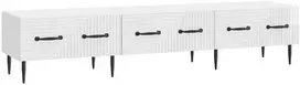 TV staliukas Televizoriaus spintelė Itin blizgi balta 147 x 34,5 x 30 cm