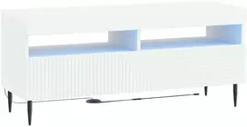 TV staliukas LED televizoriaus spintelė Balta Apdirbta mediena