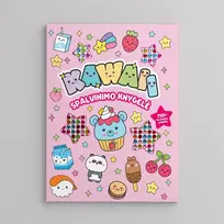 Spalvinimo knygelė su blizgučių lipdukais „Kawaii“