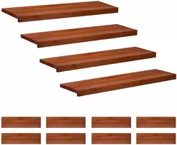 Laiptų pakopos 12 vnt. 90 x 25 x 2 cm Ruda Kietas bukas medis