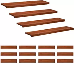 Laiptų pakopos 16 vnt. 120 x 30 x 2 cm Ruda Kietas bukas medis