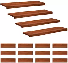 Laiptų pakopos 16 vnt. 90 x 30 x 2 cm Ruda Kietas bukas medis